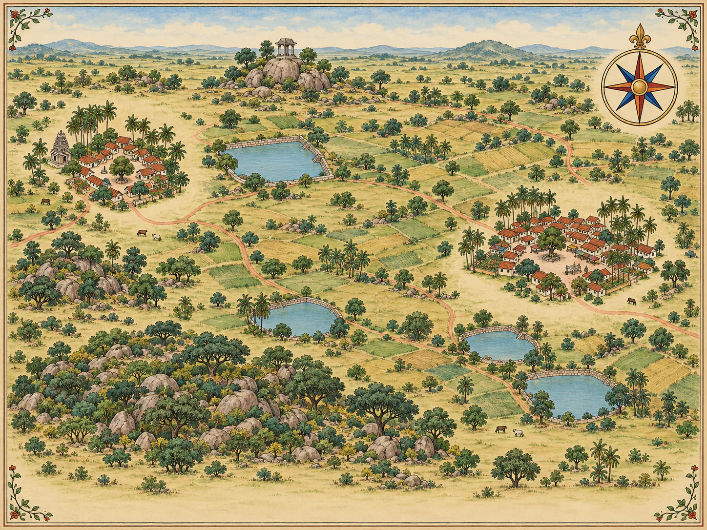 An illustrated medieval interpretation of south-west Bengaluru